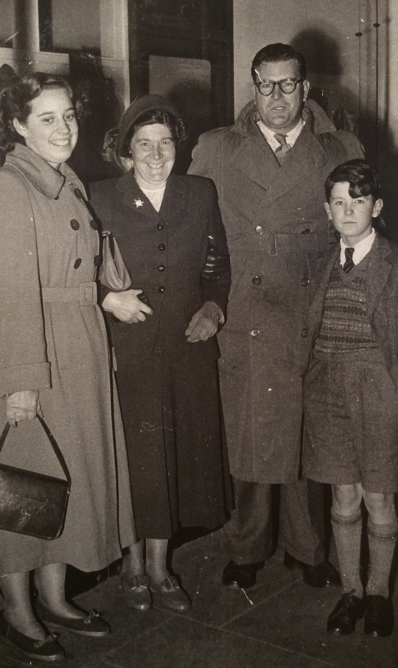Jean Boulton, Muriel, Jim & Peter Wick, early 1950s.