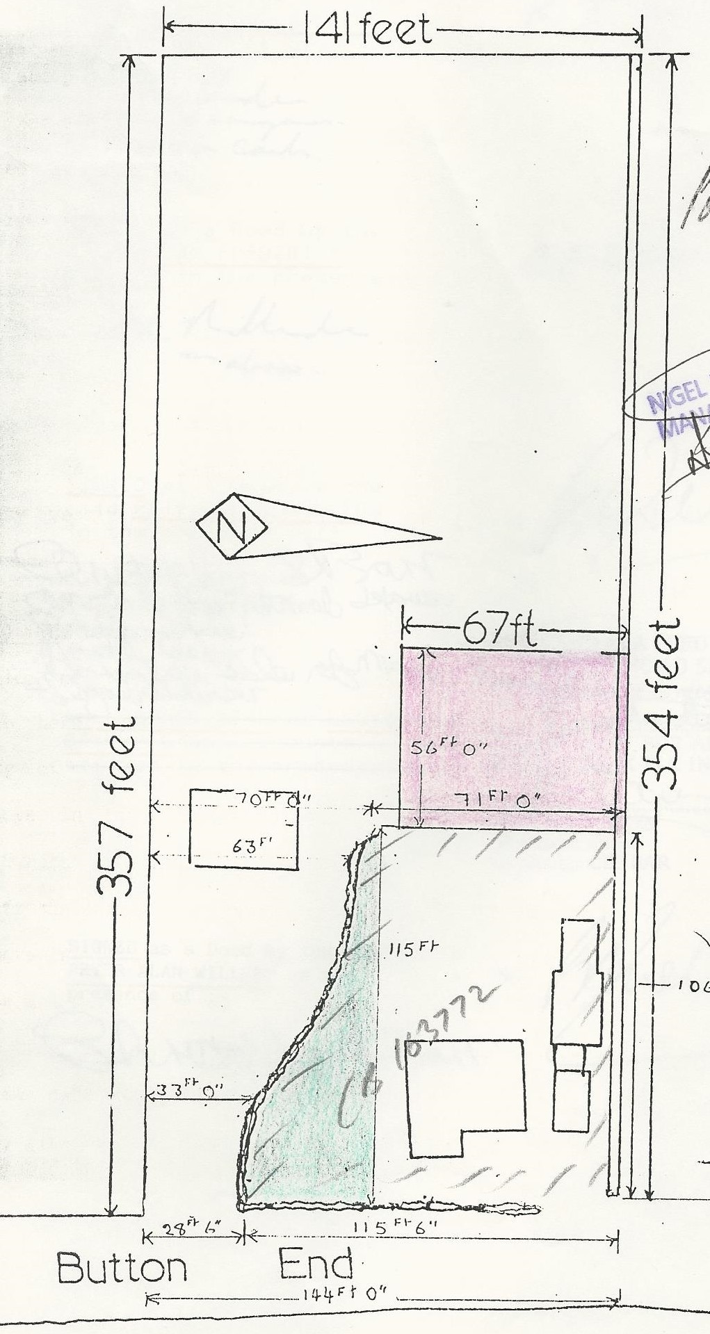 Map showing exchange of land around Linden Lea.