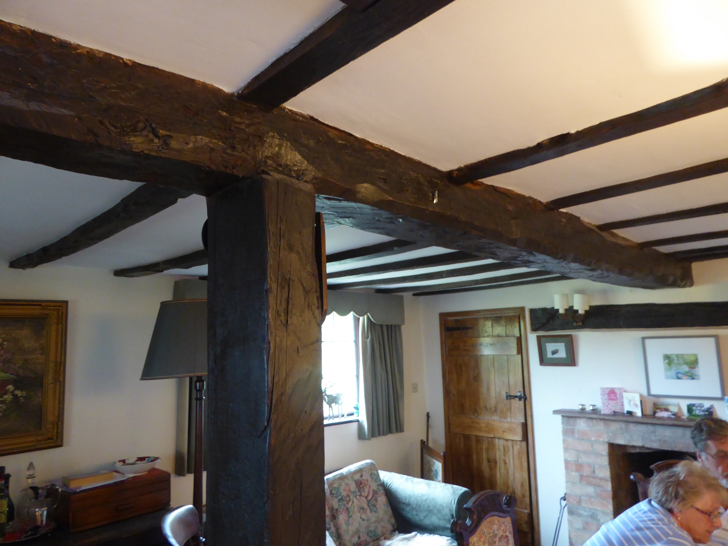 Pantile Cottage, 12 Church St - old beams in dining room-right cottage side 2017