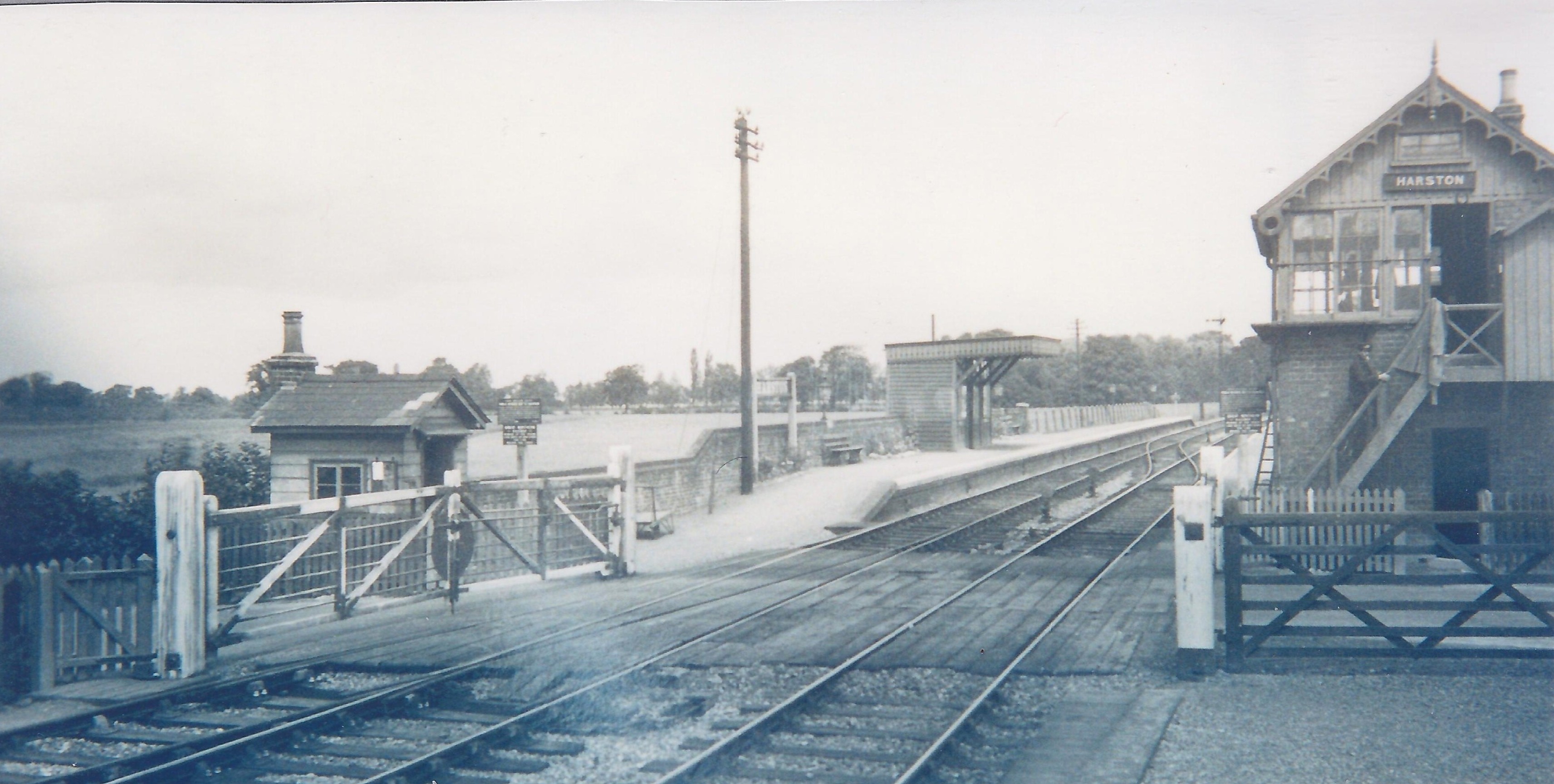 Level crossing at Harston Station 1935