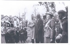 Homeguard and air-raid wardens attending VE day celebrations