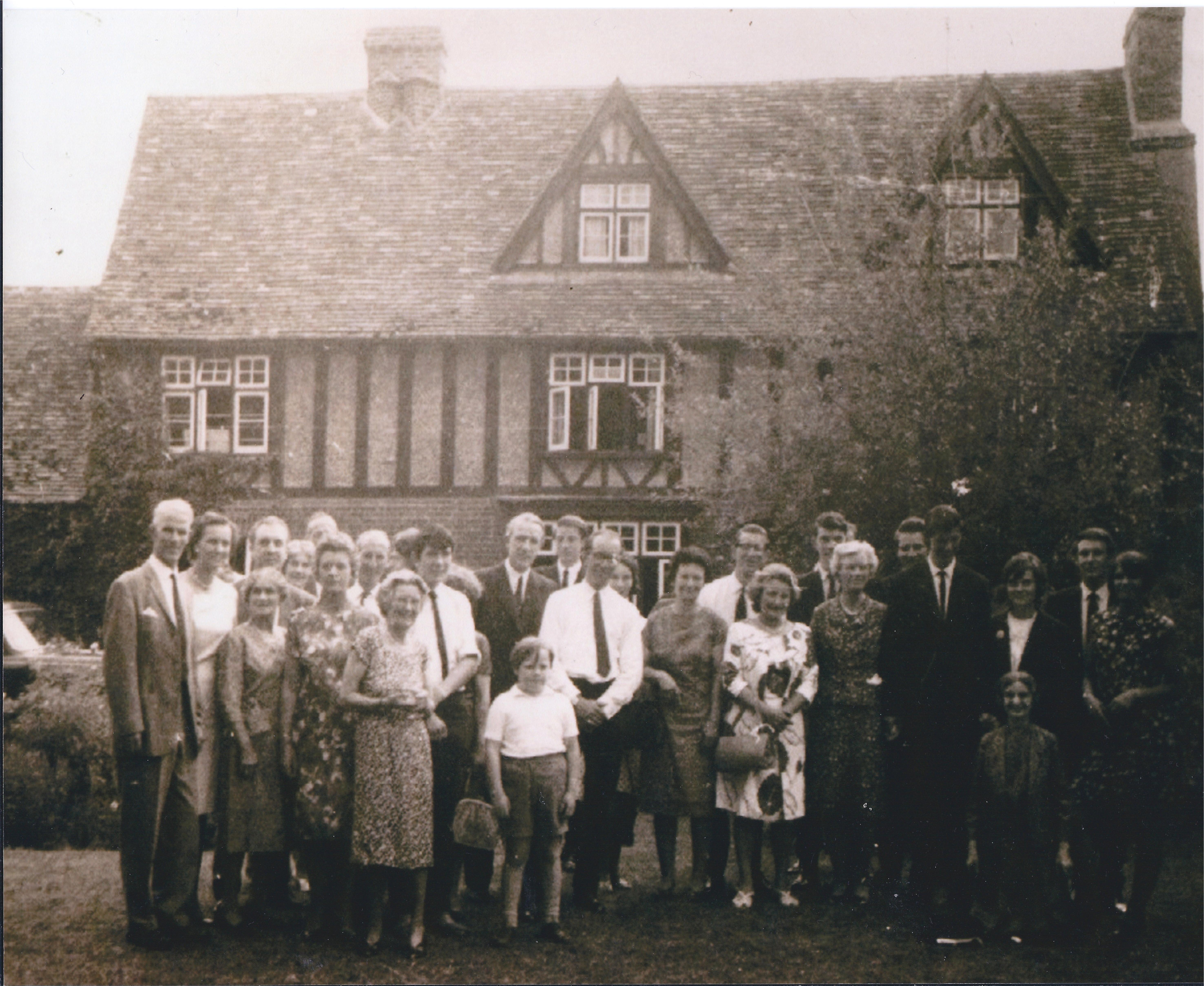 Bisseker family gathering at back of Old House 1932-3. Doris 3rd from left