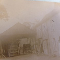 PCS 01 Carts by house in church St -Kate Newling (Sellen)R Carts by house in Church St | (Sellen-Cambridge Collection)