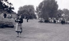 Dr Lindgren early 1960s at mock (cold war) feeding exercise