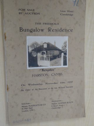 Sale of Bengalee 1937 by William Fairchild, including orchards, well, poultry houses & wire runs