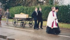 John Parr leading funeral procession 1996