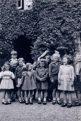 Some of Beechcroft pupils at the school with Barbara Kendon beghind
