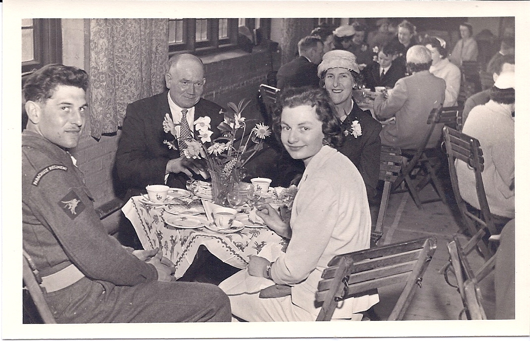Dorothy nee Wilson & husband Charles Simpkins at back of table & nephew Patrick Wilson & girlfriend