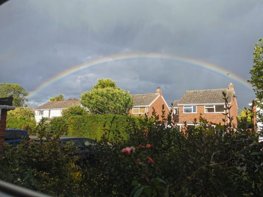Rainbow over Harston 23 May 2020