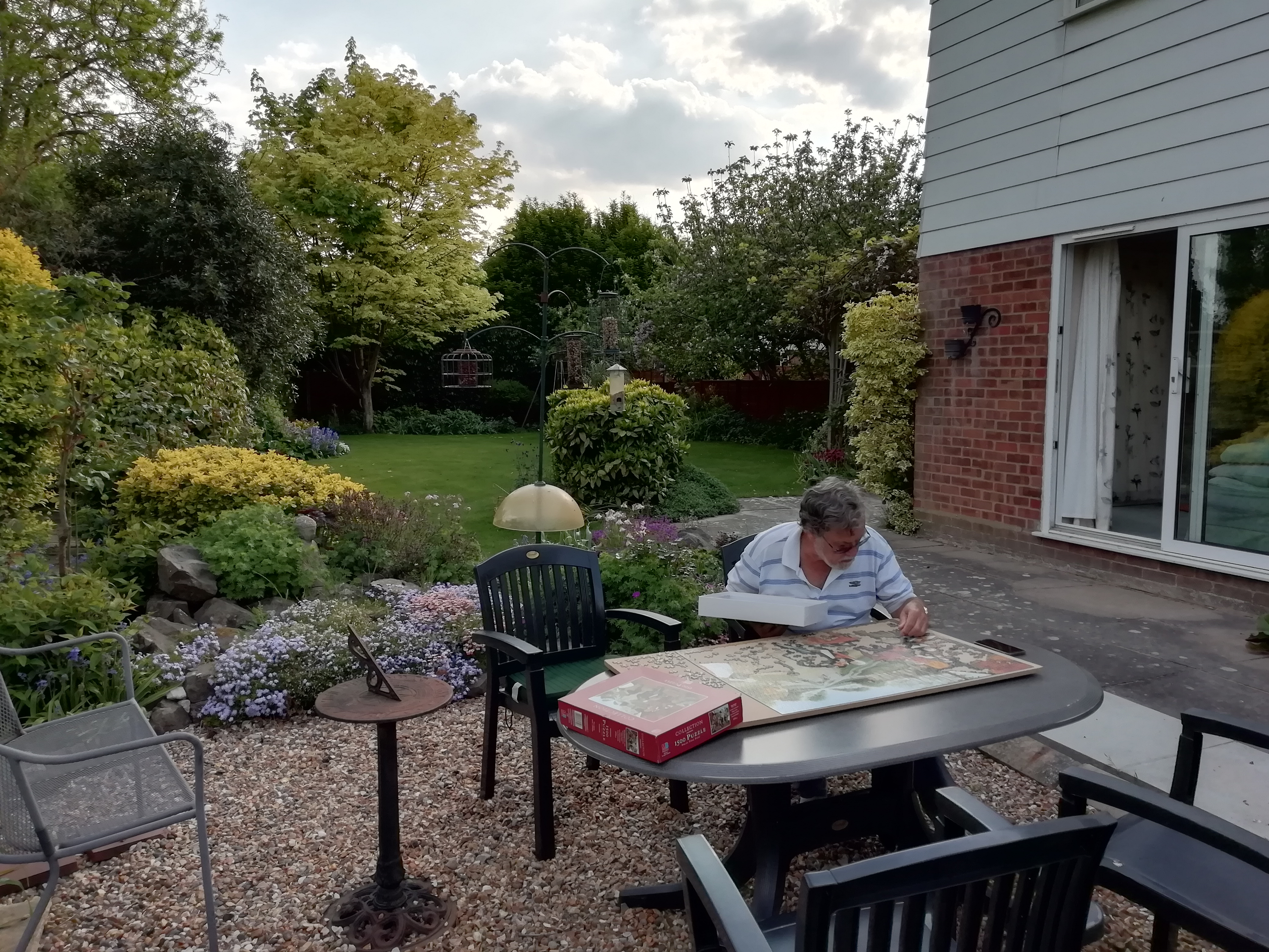 Enjoying the garden with a mega jigsaw 7 May 2020