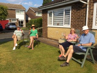 VE day afternoon tea and cocktails with neighbours Alison & Russell Hunt, Janet & Richard Birchmore in The Limes | (Julie Elmes)