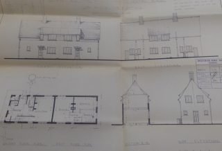 DBE012.02 Plans for 2 pairs of houses Button End for CRDC 1936 (CRO) Plans for 2 pairs of houses (12 - 18) Button End for CRDC 1936 | (CRO)