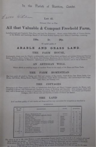 Sale details of De Freville including old Beech Farm Cottages 1886 | (CRO)