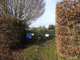 PBE0Aa.03 Entrance to Cemetry off Button End road 15.12.2019 (Roadley) Entrance to Button End burial cemetery 2019 | (Roadley)