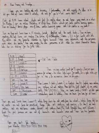 Harston child's letter (age 8) to grandparents during lockdown June 2020 | (CC-S)