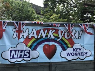 PZZECov.39 Union Jacks combine with NHS banners Union Jacks combine with NHS banners | (J Richardson)