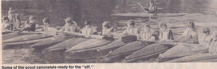 Scouts paddling to Ely for charity 16 Oct 1986