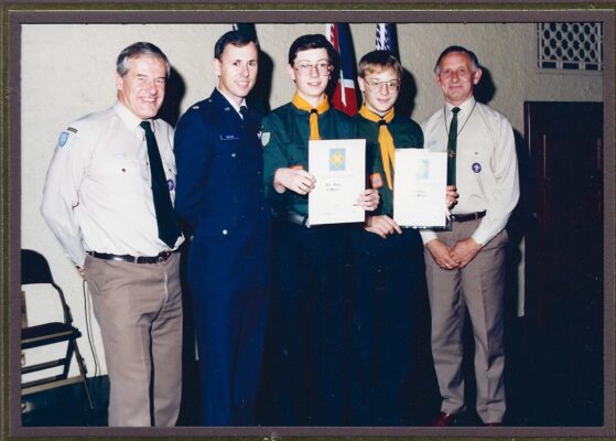 Chief Scouts Award 1994 Roger S, LC Robert Woods (RAF Alconbury) M Tooley, Jason Williams, Dave Clarke