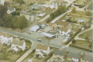 PHS123.01 No 123 etc High St site prior to redevelopment. (Roadley)realigned 119 High St with piggeries behind to left of garage | (Deacon)