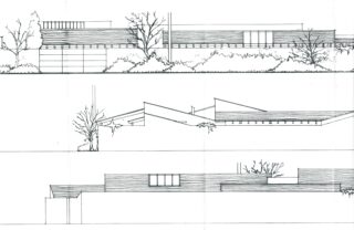 PSH001.03 No 1 Sheepshead Lane, the Old Piggery sketch (D Wilis) The Old Piggery sketch of low buildings (D Wilis) | (D Willis)