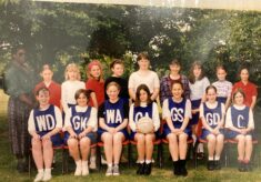 Team photo No 19 Mrs Landell with netball team c 1994